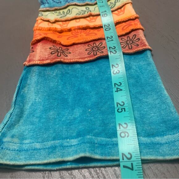 Rare Vintage Boho Colorful Rainbow 🌈 Long sleeve Quality Cotton Size Large - Picture 2 of 9